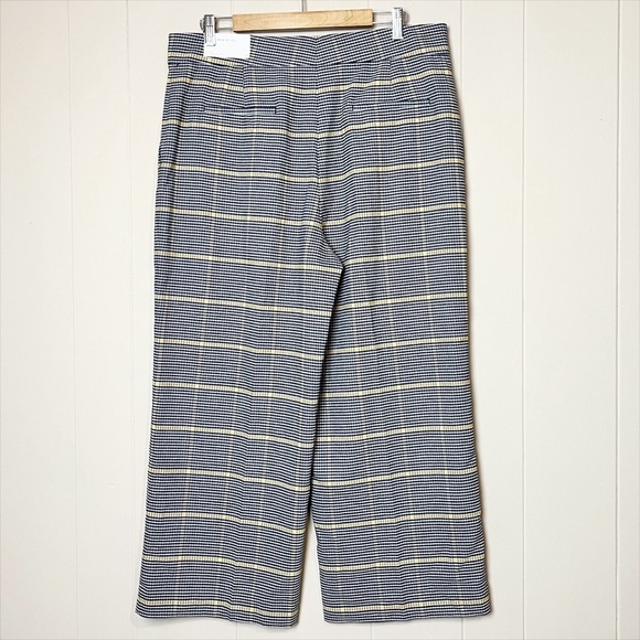 Ann Taylor NWT Slim Wide Leg Pants 14 houndstooth plaid high rise waist career - Picture 3 of 9